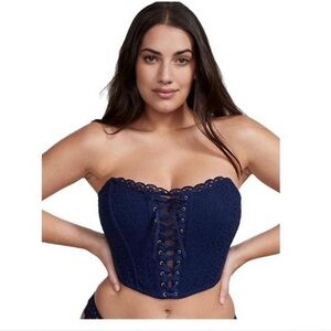 VICTORIAS SECRET DREAM ANGEL EYELET LACE STRAPLESS CORSET TOP